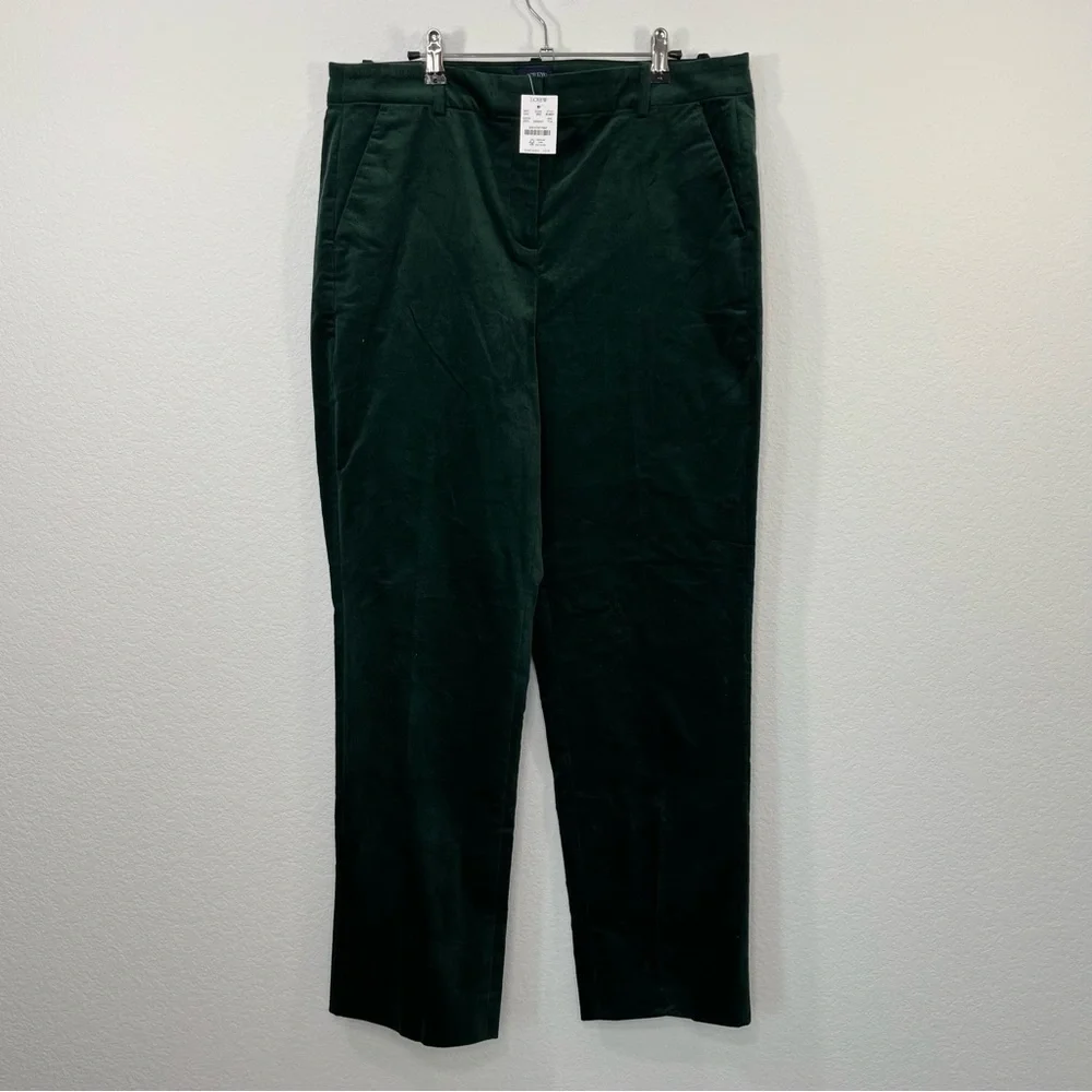 J.Crew NWT Velvet Kallie pant Darkest Forest size 14 Tall - Picture 2 of 11